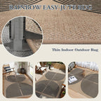 Lahome Enfys Modern Rainbow Easy Jute Office Rug, Outdoor Patio Rug 4x6 - Image 3