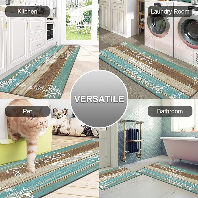 HEBE Anti Fatigue Kitchen Mat Set of 2 Non Slip Cushioned Kitchen Mats - Image 7