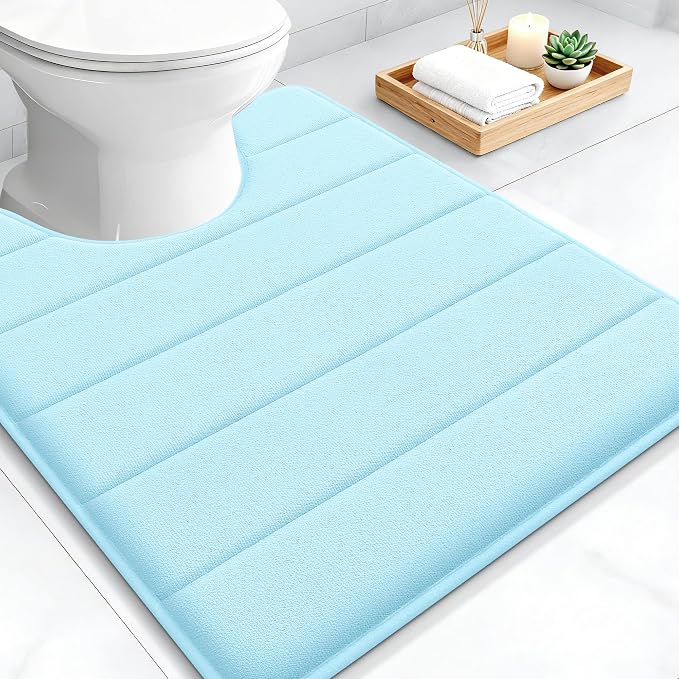 OLANLY Memory Foam Toilet Rugs U Shaped 24x20, Super Soft Absorbent Contour by OLANLY