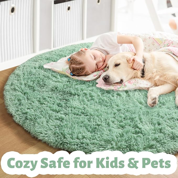 Amdrebio Sage Green Round Rugs 5Ft - Image 2