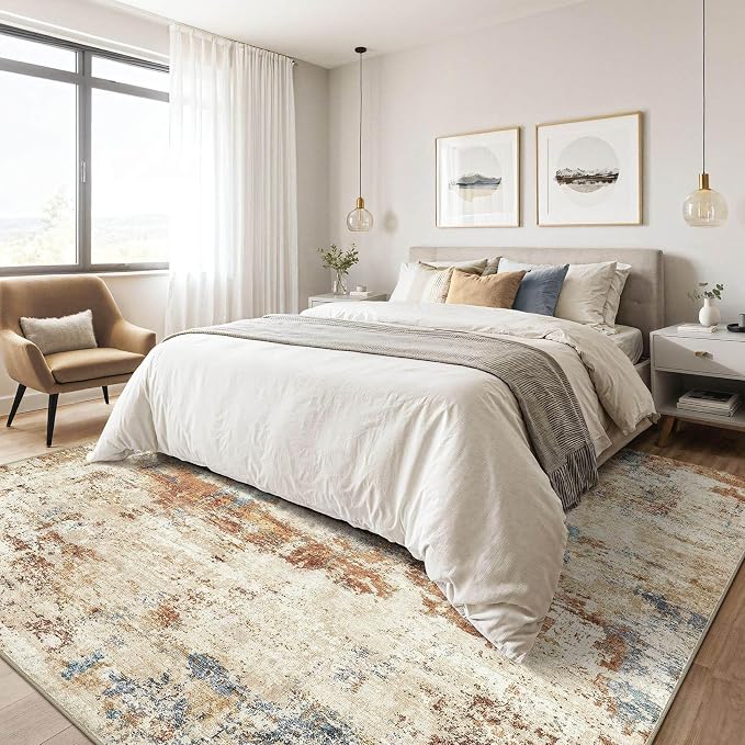 6x9 Area Rugs Washable Rug: Large Abstract Modern Soft Stain Resistant Indoor - Image 4