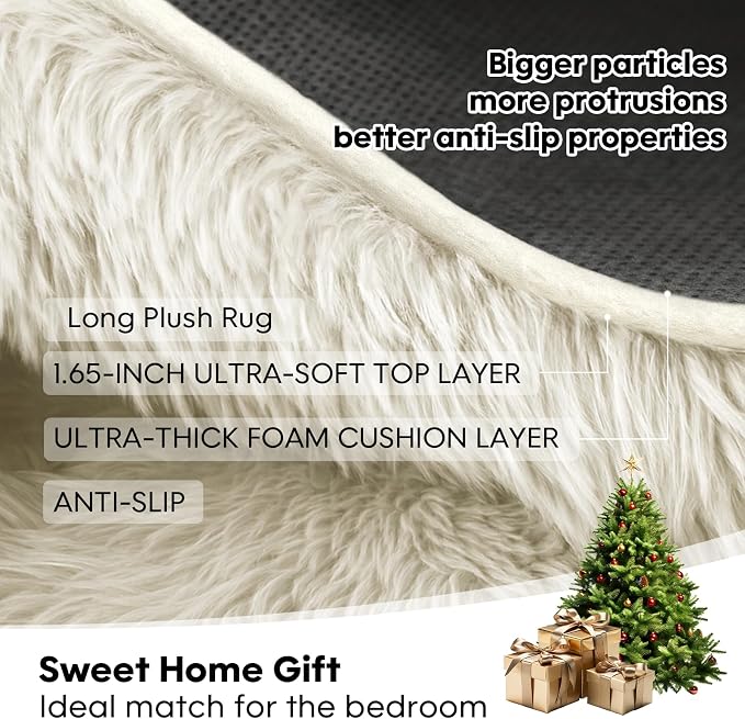5x7 Plush Fluffy Area Rugs, Large Soft Carpet, Upgraded Non-Slip Rectangular Rug - Image 7