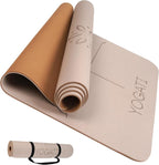 YOGATI® Yoga Mat with Strap with Alignment Lines. Home Workout Mat by YOGATI