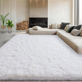 8x10 Fluffy Rugs for Living Room, Soft Large White Shag Area Rug Carpet for by WISHTREE