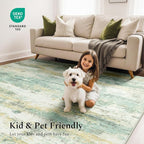 Rugflix 5x7 Area Rugs for Living Room, Washable Large Rug Stain-Resistant Low - Image 6