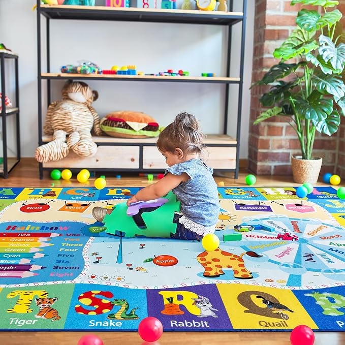 Kids Rugs for Playroom Bedroom Classroom Nursery, Non-Slip and Washable Rugs - Image 6