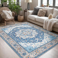 Lessymo Washable Area Rugs 6x9- Boho Area Rug Low Pile by Lessymo