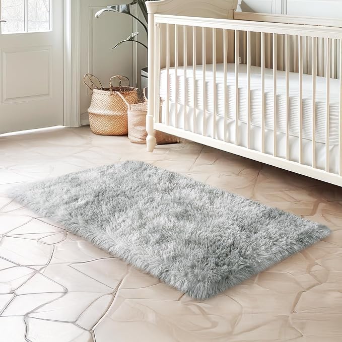 qulint Small Rugs for Bedroom, Fluffy 2x3 Area Rug for Besides Soft Shag Fuzzy - Image 7