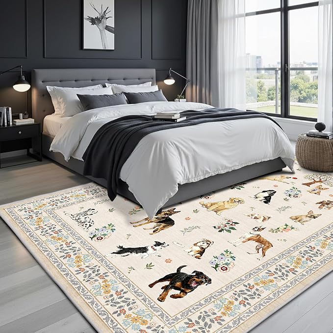 Washable 6x9 Dog Area Rugs, Soft Bedroom Rug - Image 4