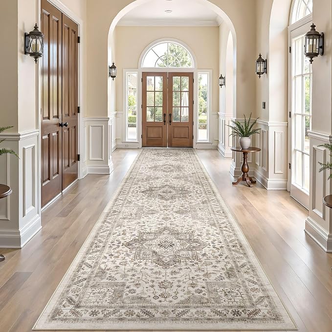 Vintage Hallway Runner Rug 3x12: Large Soft Washable Entryway by COTILED