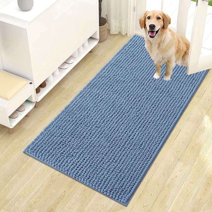 OLANLY Dog Door Mat for Muddy Paws 44x24, Ultra Absorbent Chenille Mud Doormat by OLANLY