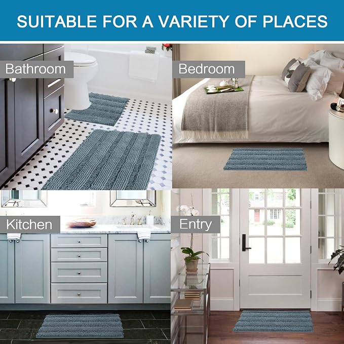 H.VERSAILTEX Bathroom Rugs Bath Rug Set 2 Piece Bathroom Contour Rug Toilet Mat - Image 6