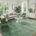 DCX Abstract Area Rug 8x10, Washable Green Modern Rug by DCXWashableRug