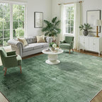 DCX Abstract Area Rug 8x10, Washable Green Modern Rug by DCXWashableRug