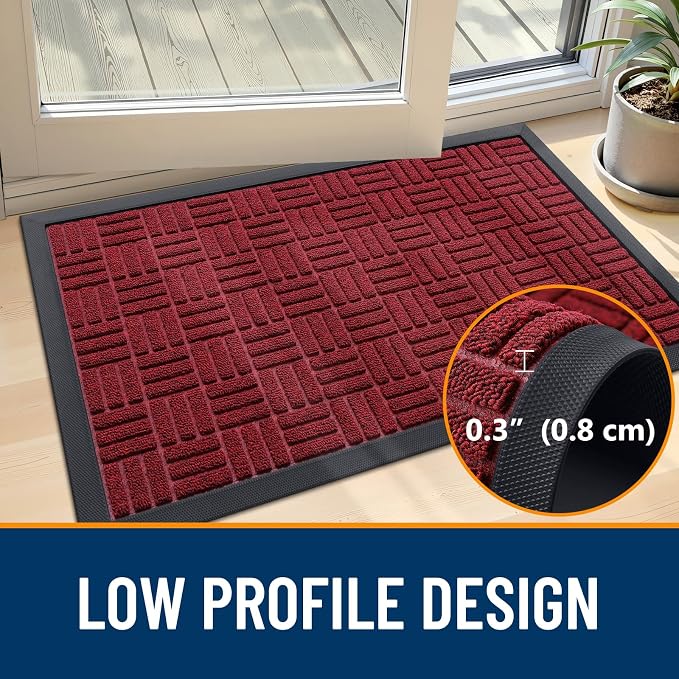 OLANLY Front Door Mat Outside Entrance 47x17, Heavy Duty Sturdy Natural Rubber - Image 4