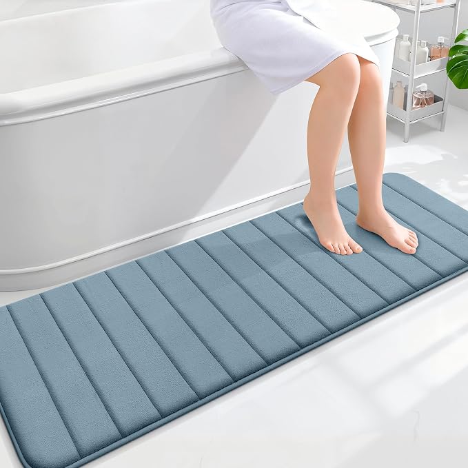OLANLY Memory Foam Long Bathroom Rugs Runner 59x20, Super Soft Absorbent Bath by OLANLY