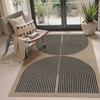 Lahome Enfys Modern Rainbow Easy Jute Office Rug, Outdoor Patio Rug 4x6 by Lahome