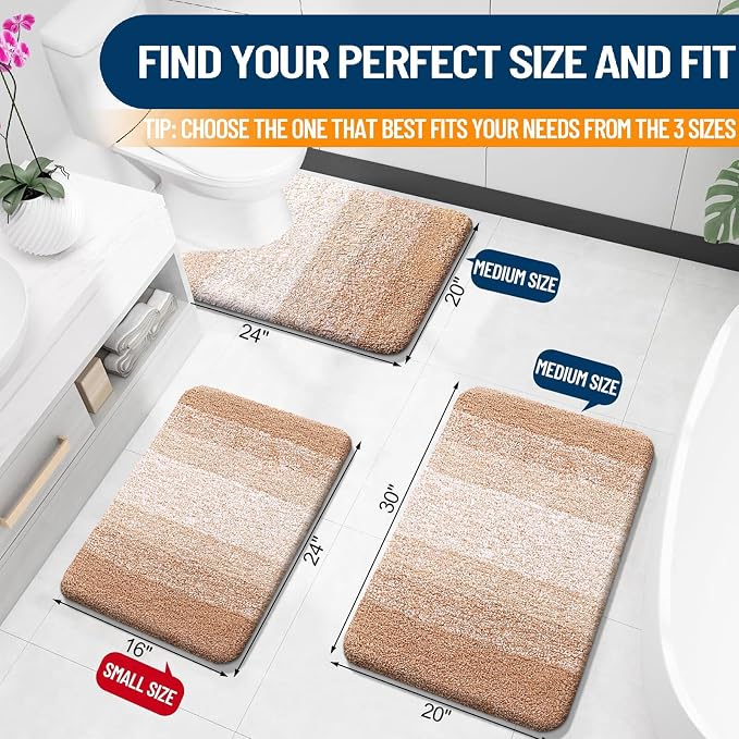OLANLY Small Bathroom Rugs Mat 24x16, Extra Soft Absorbent Microfiber Bath Rugs - Image 2