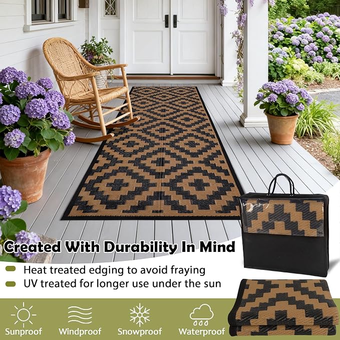 SAND MINE Reversible Mats, Plastic Straw Rug, Modern Area Rug, Large Floor Mat - Image 4