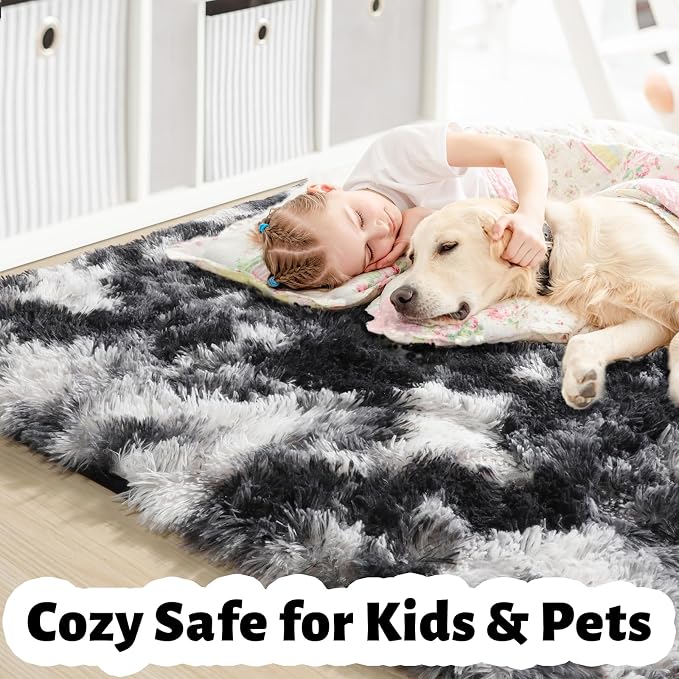Amdrebio Black White Grey Area Rugs - Image 7