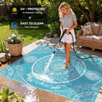Pauwer Waterproof Outdoor Rug 8x10, Reversible Plastic Straw Patio Camping Rug - Image 4