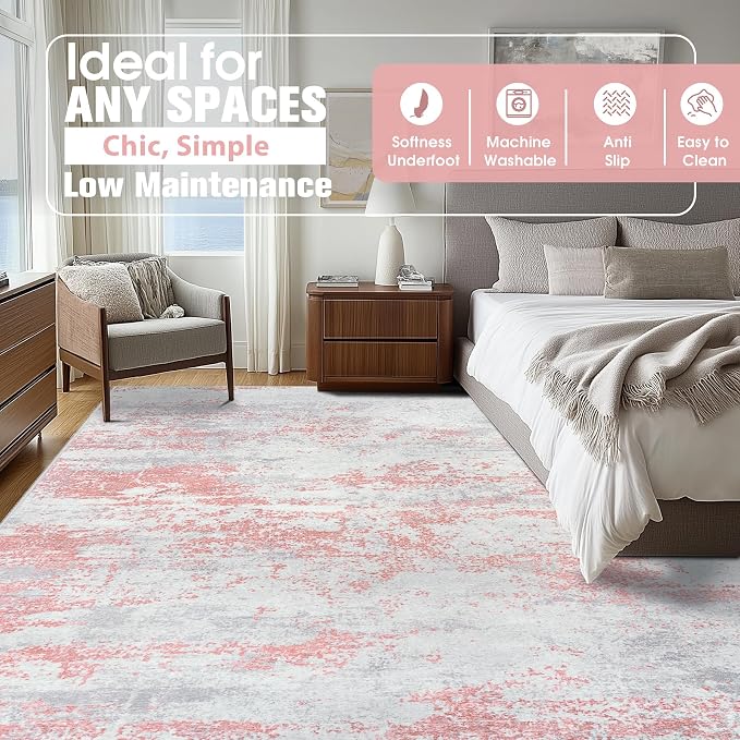 10x14 Area Rugs for Living Room Rug Washable: Abstract Large Rug Indoor Modern - Image 2