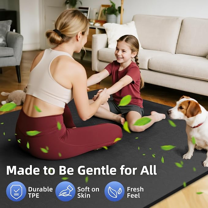 Extra Large Yoga Mat – 72"x48" or 78"x57", 1/4"–1/2" Thick Mat - Image 4