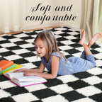 Super Soft Rug for Bedroom, 5x8 Ft Black and White Area Rug Classic Checkered - Image 3