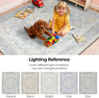 CAPALOCA Machine Washable Rugs Nursery Rug Cute Girl Non Slip Low Pile Water - Image 8