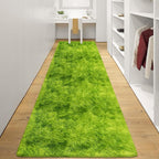 Grass Green Tie-Dyed Rug 3x10 ft Plush High Pile Shag Carpet Fluffy Soft Runner - Image 6