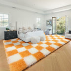 KICMOR 8x10 Area Rugs for Living Room, Large Soft Fluffy Checkered Big Fuzzy - Image 3