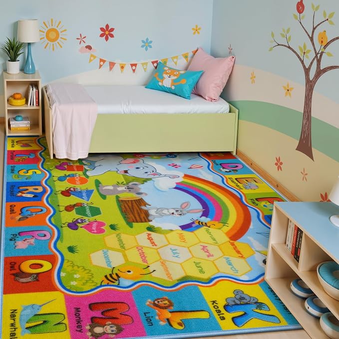 STARUIA ABC Rug for Kids Playroom, Non-Slip Educational Classroom Rug for - Image 9