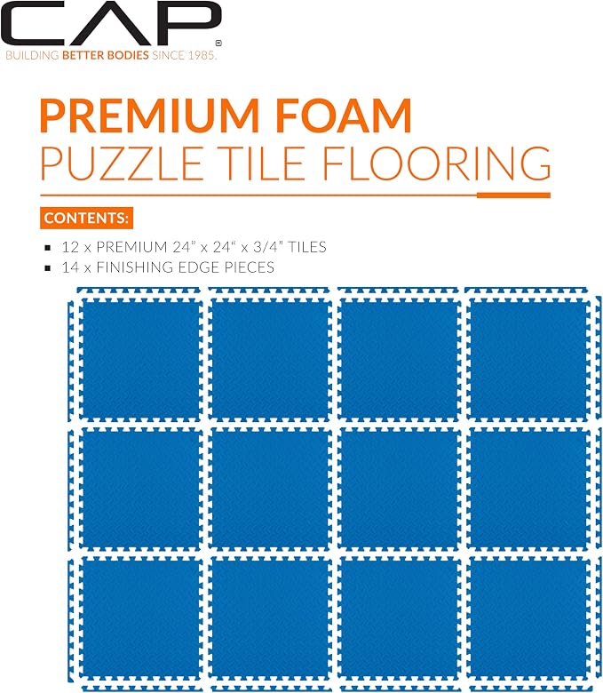 CAP Puzzle Exercise Mats | 3/4” Thick EVA Interlocking Foam Tiles - Image 2