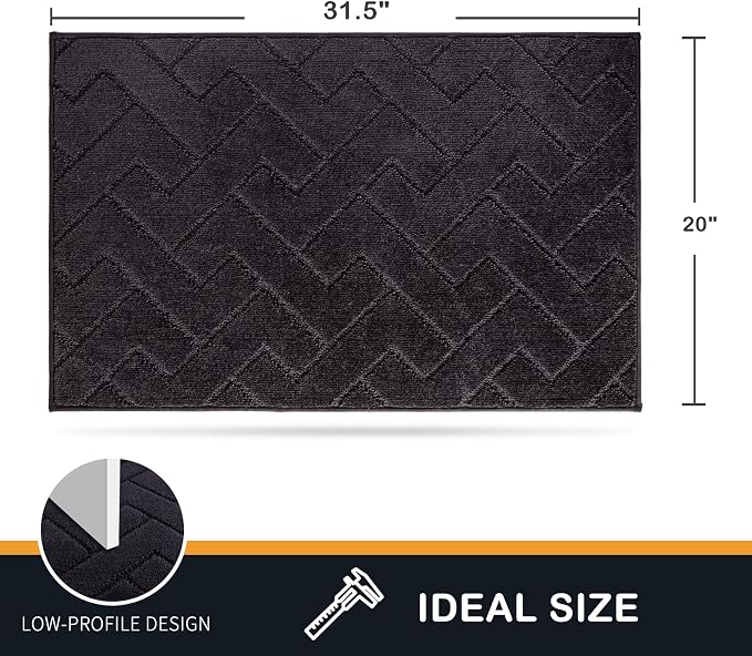 PURRUGS Dirt Trapping Door Mat 20" x 31.5", Non-Slip Machine Washable Entry Rug - Image 2