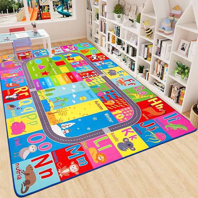 HOMORE Kids Rug, 9x12 Large Educational Rugs - Image 2