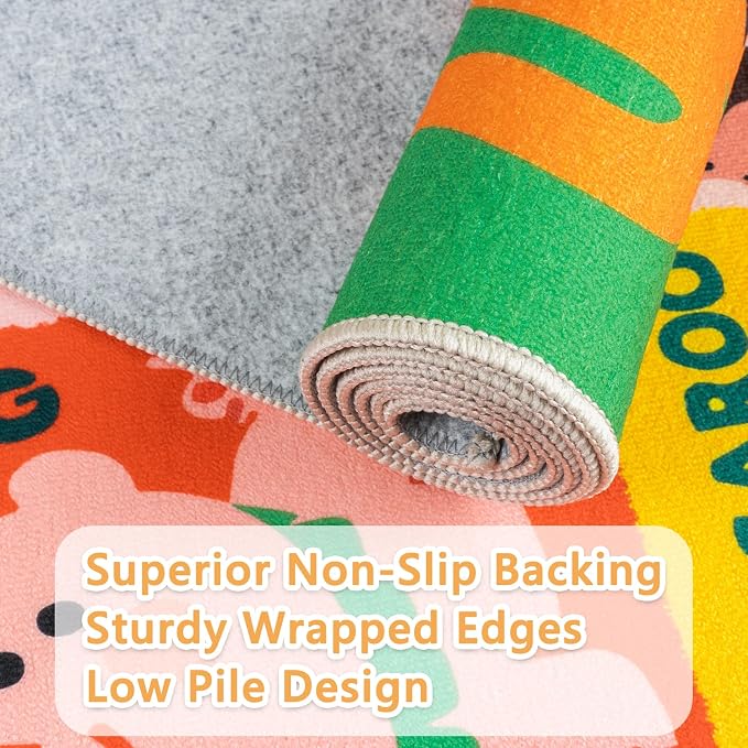 Kids Rug 4x6 Animal Alphabet Play Mat Educational Learning Area Rug Soft - Image 3