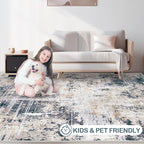 Area Rugs 8x10 Living Room: Washable Rug Modern Abstract Large Rugs Soft Non - Image 7