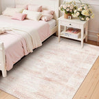 Latte&Fog 3x5 Entryway Pink Area Rugs, Vintage Floral Washable Cute Rugs - Image 3