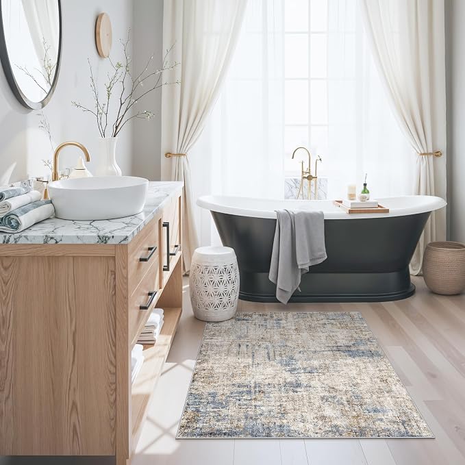 3x3 Square Entryway Rug Washable – Non-Slip Small Area Rug - Image 4