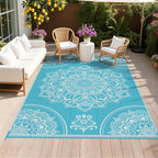 Pauwer Waterproof Outdoor Rug 6x9, Reversible Plastic Straw Patio Camping Rug by Pauwer