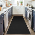 KOZYFLY Black Washable 3x4 Woven Entry Area Rug, Braided Throw Rugs - Image 2