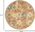 Lahome Moroccan Trellis Round Area Rugs, Washable Small Round Rug 3ft Non-Slip - Image 2