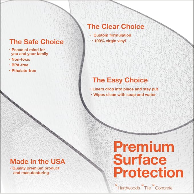 Clear Hard Floor Runner, USA Made, 36 x 36 Inch, 2mm Thick Clear Vinyl - Image 5