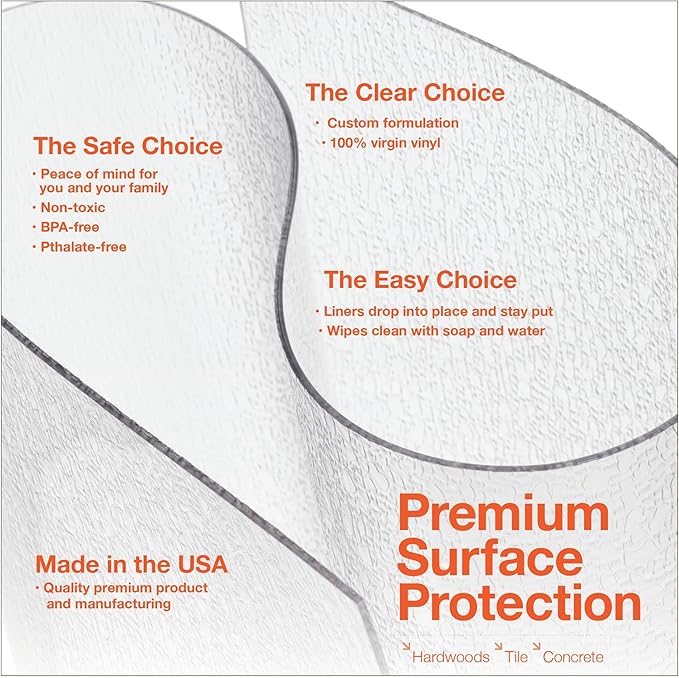 Clear Hard Floor Runner, USA Made, 36 x 84 Inch, 2mm Thick Clear Vinyl - Image 5