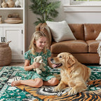 DCX Washable 6x9 Tiger Area Rug, Soft Low Pile Carpet, Kid & Pet Friendly - Image 3