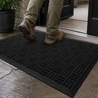 Mibao Front Door Mat Outdoor Entrance, Waterproof Dirt Trapper Doormat by Mibao
