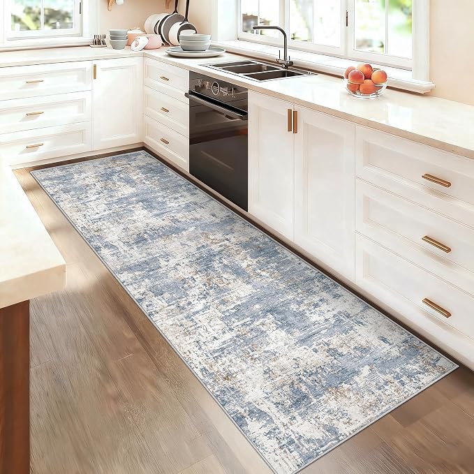 XLUEZ 2x7 Runner Rug for Hallway, Washable Modern Abstract Runner Rugs Neutral - Image 3