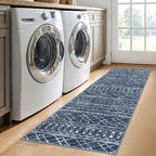 KUTA Moroccan Washable Hallway Runner Rug, 2x6 Non-Slip Vintage Navy Blue Boho - Image 4