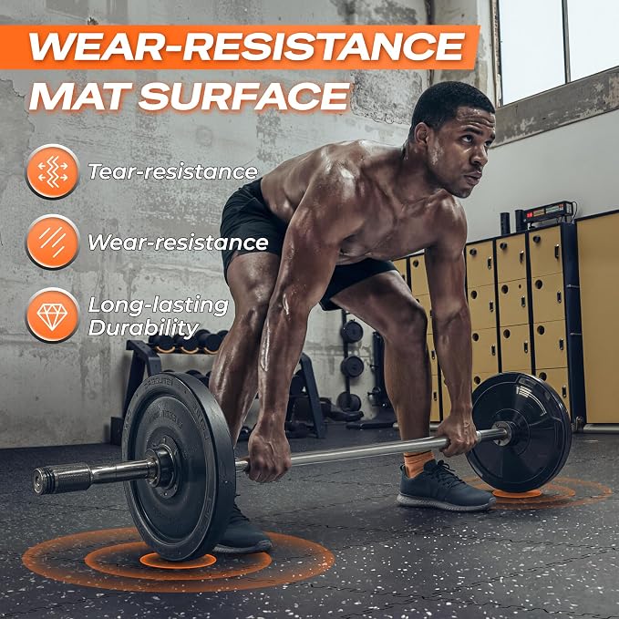SUPERJARE 0.56'' Thick 12 Pcs 48 Sq Ft Rubber Top Exercise Equipment Mats - Image 6