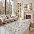 Rugxara Floral Rug for Living Room Bedroom, 6x9 Washable Rug, Vintage Boho Area by Rugxara